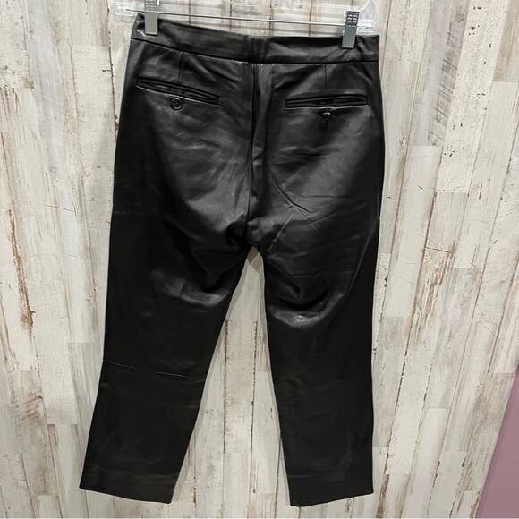 SEA New York Black Lambskin Leather Slim Leg Ankle Pants NO SIZE TAG - Picture 2 of 10